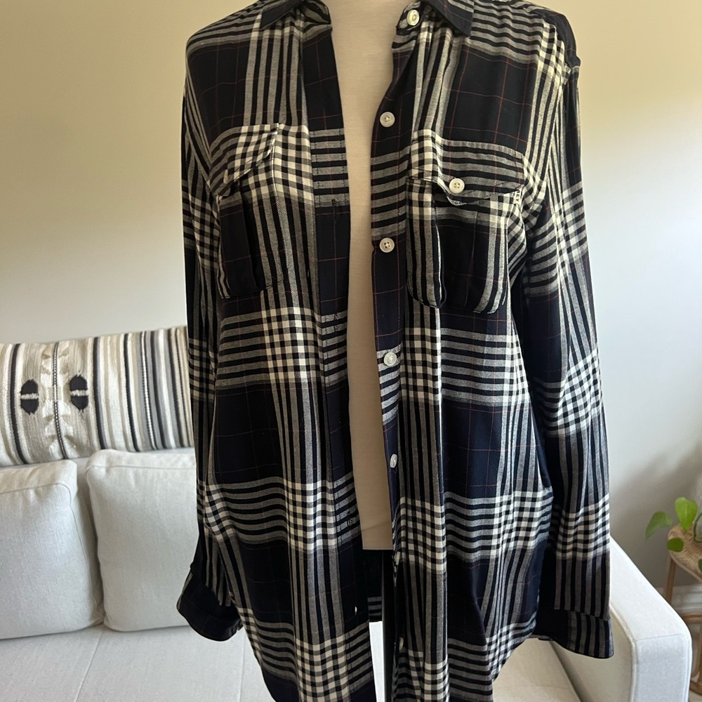 Obey Black and White Plaid Button-Down Shirt